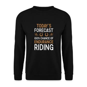 Rider Today's Forecast Endurance Riding - Unisex Pullover - Schwarz - Vorne - Alina (178cm) & Michal (187cm)