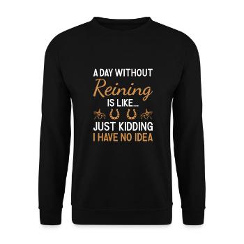 Reiner Une journée sans reining - Sweat-shirt Unisexe - noir - Devant - Alina (178cm) & Michal (187cm)