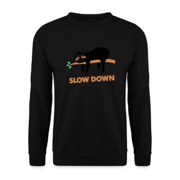 Sloth slow down - Unisex Sweatshirt - black - Front - Alina (178cm) & Michal (187cm)