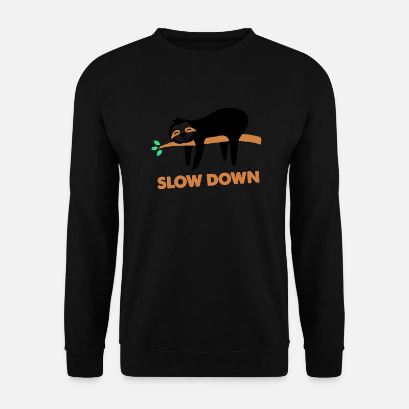 faultier slow down - Unisex Pullover - Schwarz