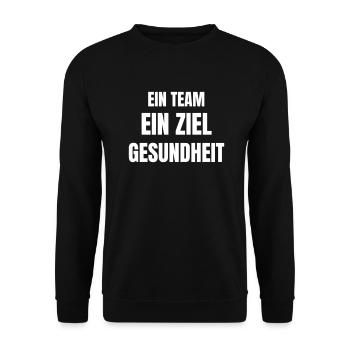 One team, one goal, health! - Unisex Sweatshirt - black - Front - Alina (178cm) & Michal (187cm)