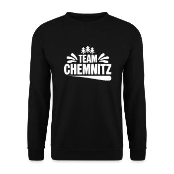 Team Chemnitz - Unisex Pullover - Schwarz - Vorne - Alina (178cm) & Michal (187cm)