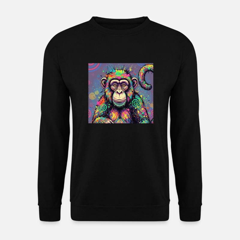 Psychedelic Monkey Design - Unisex Sweatshirt - black
