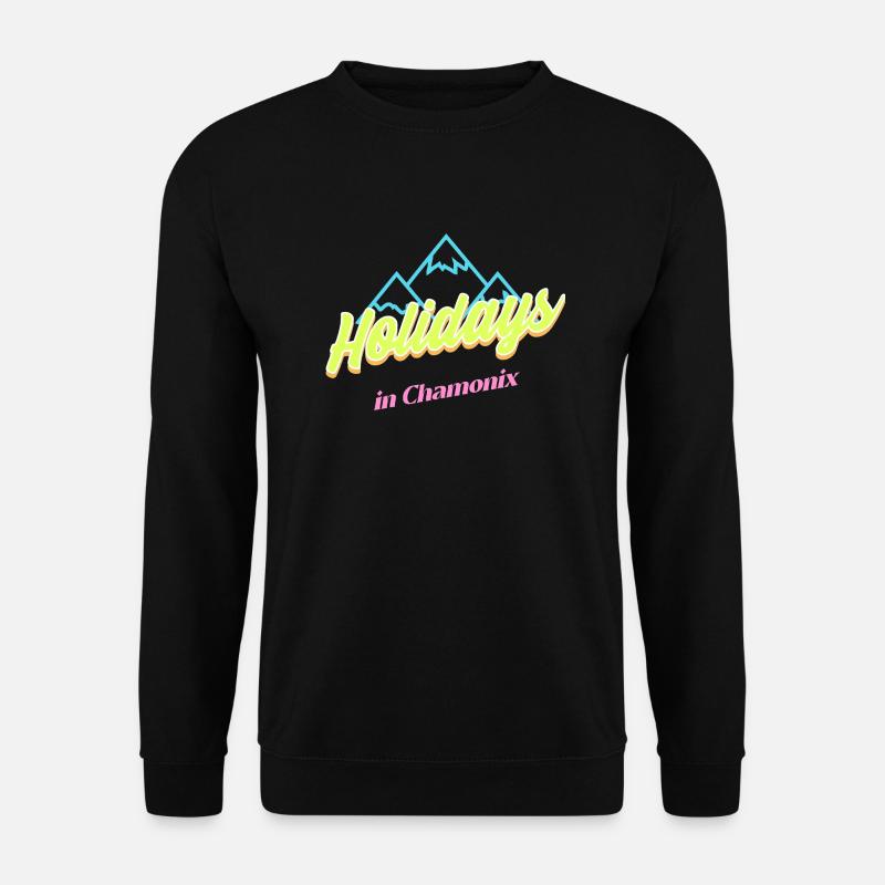 80er Jahre Urlaub in Chamonix - Unisex Pullover - Schwarz