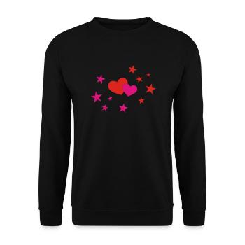 Heart, le cœur, l'amour, la Saint-Valentin, Saint - Sweat-shirt Unisexe - noir - Devant - Alina (178cm) & Michal (187cm)