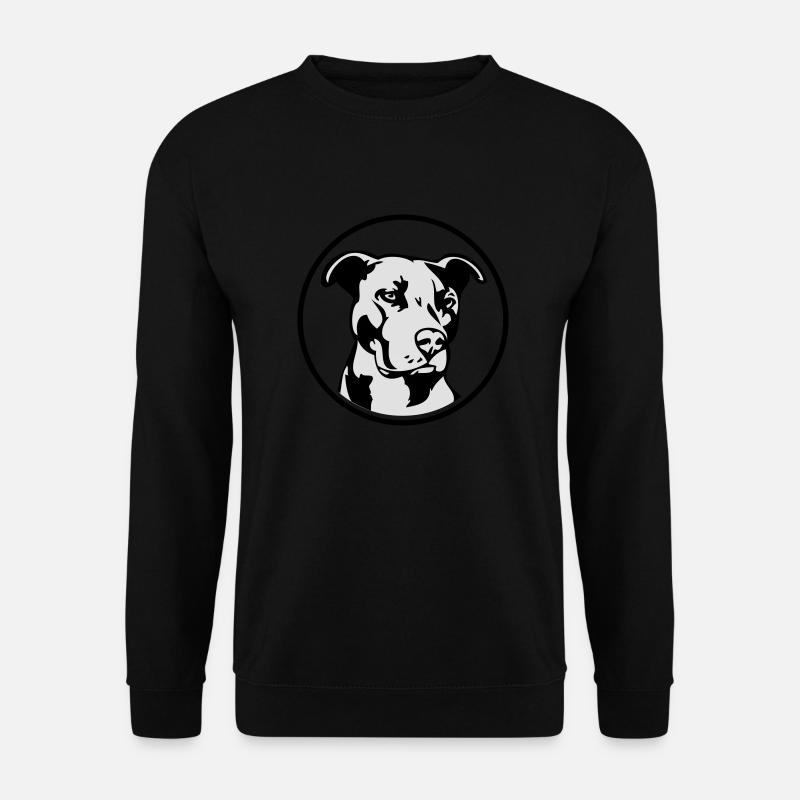 Pitbull im Kreis zweifarbig - Hund Kampfhund - Unisex Pullover - Schwarz