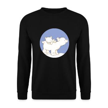 Baby Polar Bear with Dad - Sweat-shirt Unisexe - noir - Devant - Alina (178cm) & Michal (187cm)