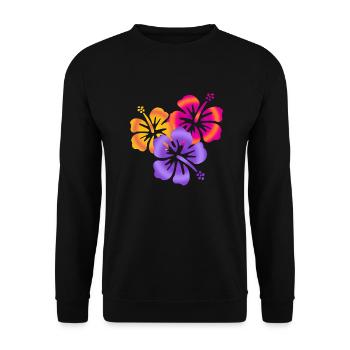 Hibiscus Drilling - Unisex Pullover - Schwarz - Vorne - Alina (178cm) & Michal (187cm)