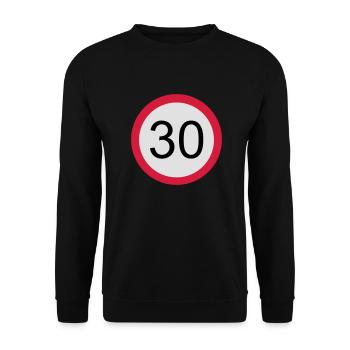 30 - Geburtstag - Unisex Pullover - Schwarz - Vorne - Alina (178cm) & Michal (187cm)