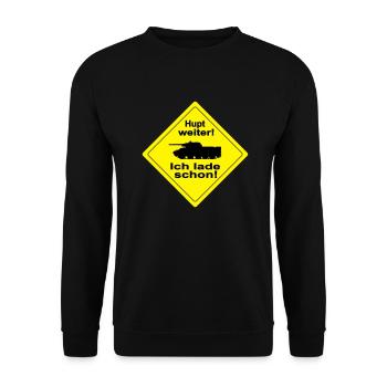HUPT WEITER - Unisex Pullover - Schwarz - Vorne - Alina (178cm) & Michal (187cm)
