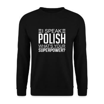 Polish Superpower - Unisex Sweatshirt - black - Front - Alina (178cm) & Michal (187cm)