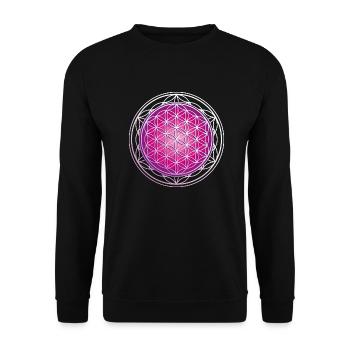 Blume des Lebens - Unisex Pullover - Schwarz - Vorne - Alina (178cm) & Michal (187cm)