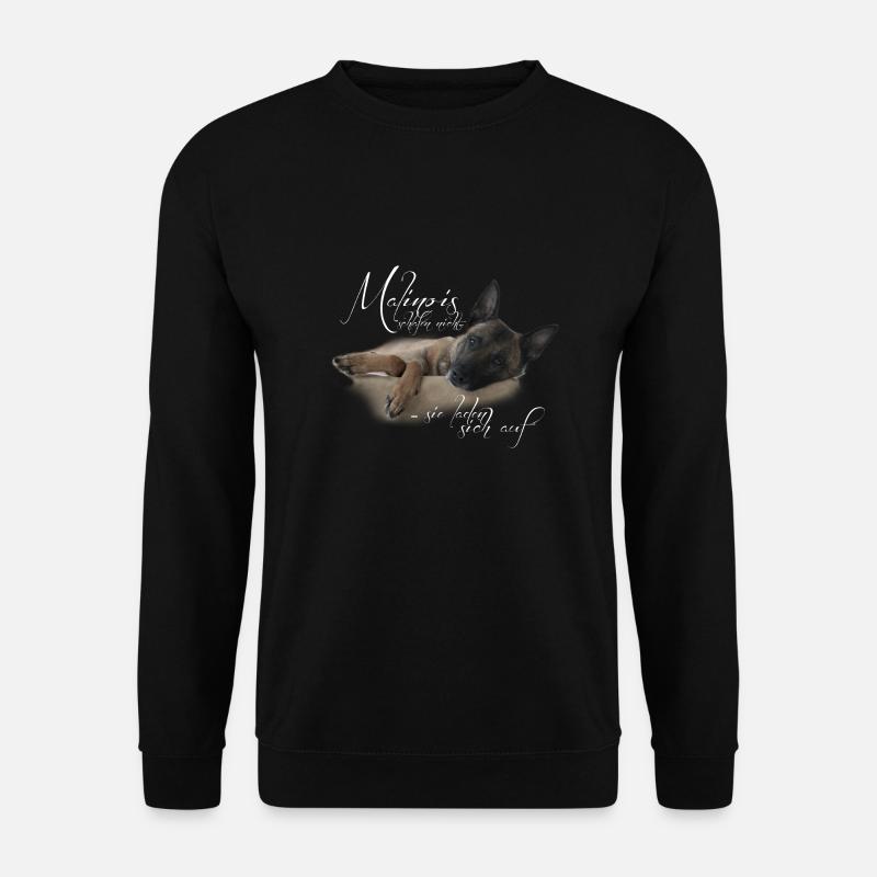 Malinois schlafen nicht_ dunkle Shirts - Unisex Pullover - Schwarz