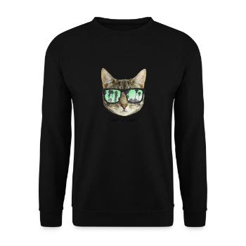 What's Up Birds? - Unisex Pullover - Schwarz - Vorne - Alina (178cm) & Michal (187cm)