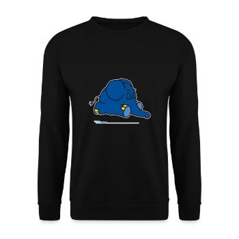 The Elephant - Sleeping - Unisex Sweatshirt - black - Front - Alina (178cm) & Michal (187cm)