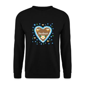 Saubazi - Wiesn Bayern - Unisex Pullover - Schwarz - Vorne - Alina (178cm) & Michal (187cm)