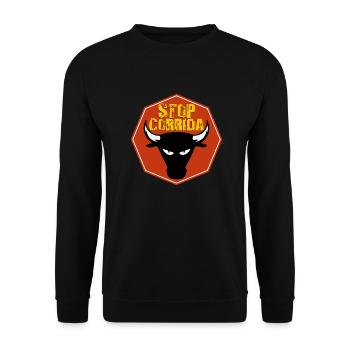 Stierkampf zu stoppen - Unisex Pullover - Schwarz - Vorne - Alina (178cm) & Michal (187cm)
