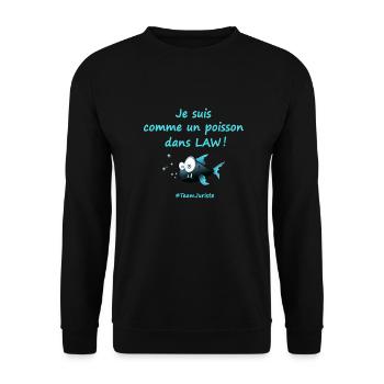 Comme un poisson - Sweat-shirt Unisexe - noir - Devant - Alina (178cm) & Michal (187cm)