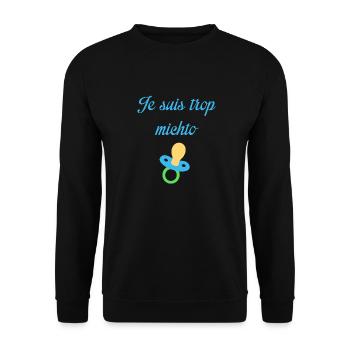 trop michto - Sweat-shirt Unisexe - noir - Devant - Alina (178cm) & Michal (187cm)