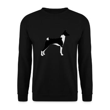Basenji - Unisex Pullover - Schwarz - Vorne - Alina (178cm) & Michal (187cm)