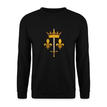 Blason sans ecu Darc du Lys - Sweat-shirt Unisexe - noir - Devant - Alina (178cm) & Michal (187cm)