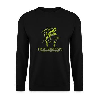 Dobermann TheBetterDog - Unisex Pullover - Schwarz - Vorne - Alina (178cm) & Michal (187cm)