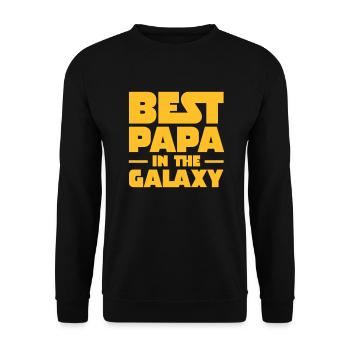 Best Papa In The Galaxy - Unisex Sweatshirt - black - Front - Alina (178cm) & Michal (187cm)