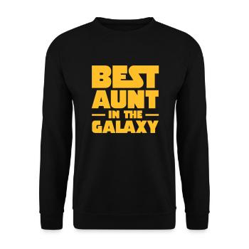 Best Aunt In The Galaxy - Unisex Pullover - Schwarz - Vorne - Alina (178cm) & Michal (187cm)