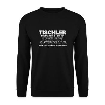 Tischler Substantiv - Unisex Pullover - Schwarz - Vorne - Alina (178cm) & Michal (187cm)