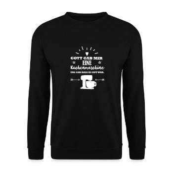 Küchenmaschine - Unisex Pullover - Schwarz - Vorne - Alina (178cm) & Michal (187cm)
