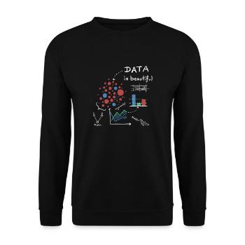 Data is beautiful! - Unisex Pullover - Schwarz - Vorne - Alina (178cm) & Michal (187cm)