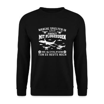 Modellbauer - Unisex Pullover - Schwarz - Vorne - Alina (178cm) & Michal (187cm)
