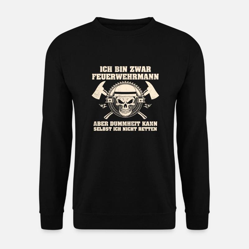Feuerwehrmann Skull - Unisex Pullover - Schwarz