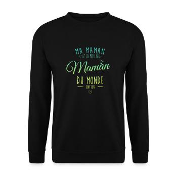 Meilleur maman du monde entier - Sweat-shirt Unisexe - noir - Devant - Alina (178cm) & Michal (187cm)