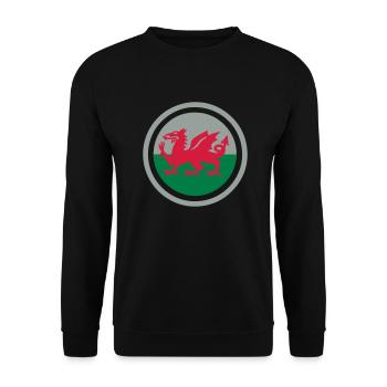 Wales Emblem - Unisex Sweatshirt - black - Front - Alina (178cm) & Michal (187cm)