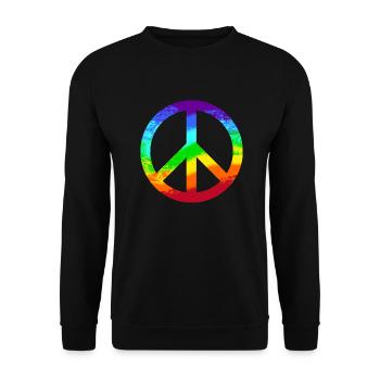 Peace signs rainbow peace pacifist reggae - Unisex Sweatshirt - black - Front - Alina (178cm) & Michal (187cm)