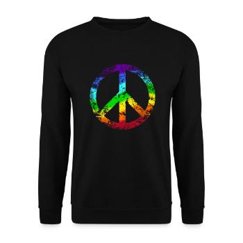 Peace signs rainbow peace pacifist reggae - Unisex Sweatshirt - black - Front - Alina (178cm) & Michal (187cm)