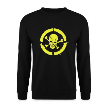 Schädel Schädel Knochenkreis - Unisex Pullover - Schwarz - Vorne - Alina (178cm) & Michal (187cm)