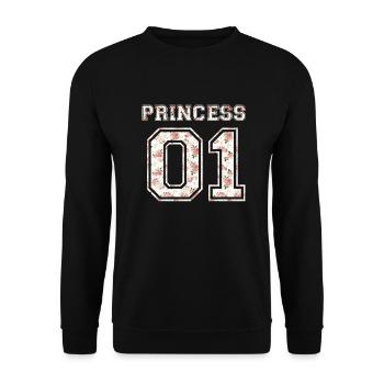 Princess 01 Tochter Familie Kind Baby Geschenk - Unisex Pullover - Schwarz - Vorne - Alina (178cm) & Michal (187cm)
