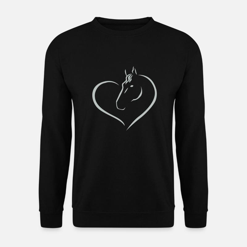 Ich liebe Pferde - Unisex Pullover - Schwarz