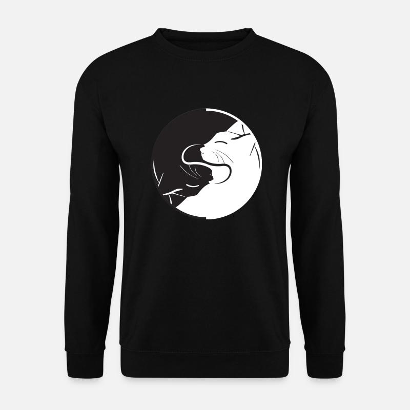 Yin Yang Katze - Unisex Pullover - Schwarz