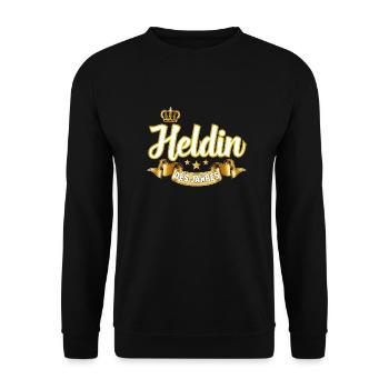 Heldin des Jahres - Unisex Pullover - Schwarz - Vorne - Alina (178cm) & Michal (187cm)
