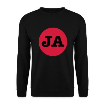 JA - für JA-Sager - Unisex Pullover - Schwarz - Vorne - Alina (178cm) & Michal (187cm)