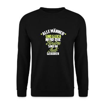 DIE BESTEN MÄNNER HABEN IM JULI GEBURTSTAG - Unisex Pullover - Schwarz - Vorne - Alina (178cm) & Michal (187cm)