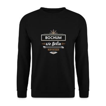 bochum wie berlin - Unisex Pullover - Schwarz - Vorne - Alina (178cm) & Michal (187cm)