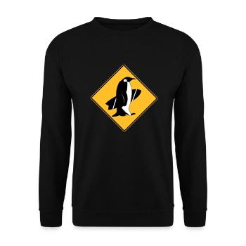 surfing_penguins - Sweat-shirt Unisexe - noir - Devant - Alina (178cm) & Michal (187cm)