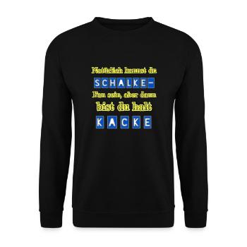 Schalke - Kacke - Unisex Pullover - Schwarz - Vorne - Alina (178cm) & Michal (187cm)