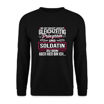 SOLDATIN - Prinzessin - Unisex Pullover - Schwarz - Vorne - Alina (178cm) & Michal (187cm)