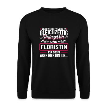 FLORISTIN - Prinzessin - Unisex Pullover - Schwarz - Vorne - Alina (178cm) & Michal (187cm)