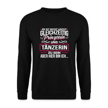 TÄNZERIN - Prinzessin - Unisex Pullover - Schwarz - Vorne - Alina (178cm) & Michal (187cm)